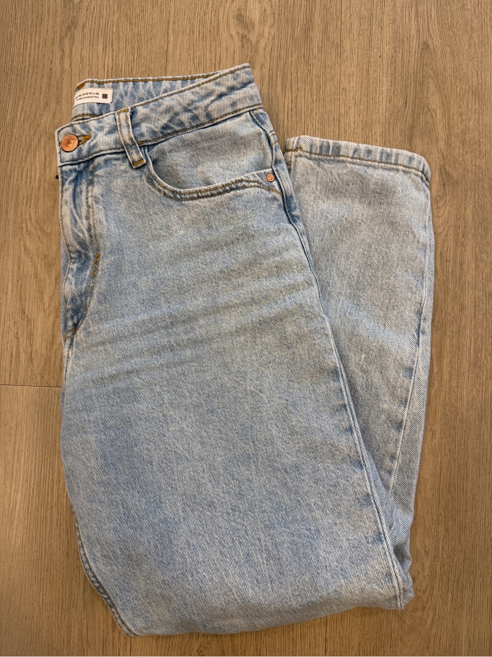 Zara Light Blue Straight-Leg Women's Jeans